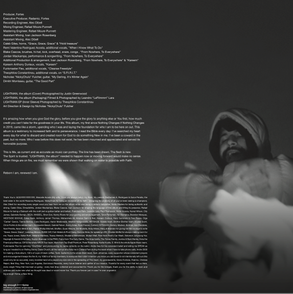 Radamiz - LIGHTMAN, the album | 12" Double LP, Limited Run, Cloud White Vinyl Variant, Special Printed Insert